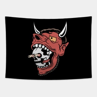 Devil and skull Tapestry