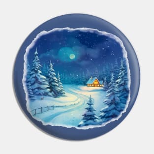 Winter landscape cartoon Pin