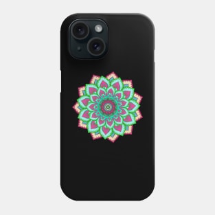 Beautiful mandala in pink and green Phone Case