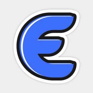 E - Letter A to Z Text Collection blue Colour Magnet