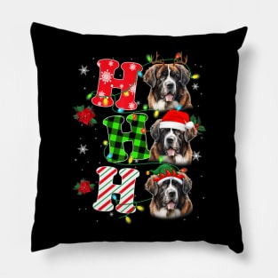 Ho Ho Ho Saint Bernard Dog Christmas Pillow