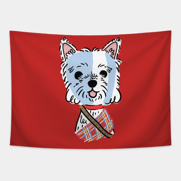 Braveheart Westie Tapestry by Fluffymafi