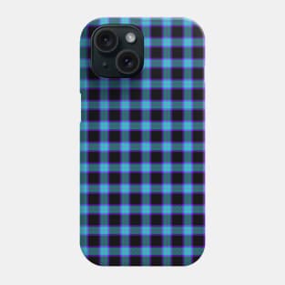 Neon Cerulean Plaid - Goth Tartan Pattern Phone Case