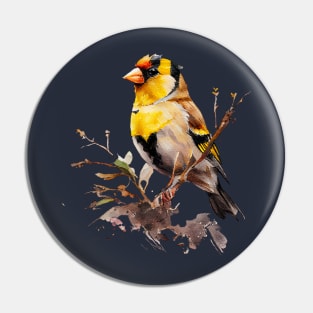 Goldfinch Bird On A Tree Pin