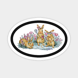 Bunny Flower Fashion Magnet