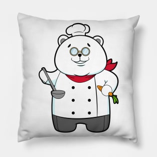 Panda as Cook with Soup ladle & Carrot Pillow