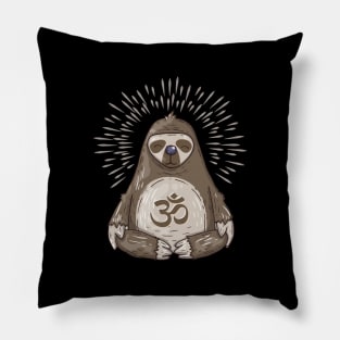 Meditating Sloth. Enlightment Tee. Pillow