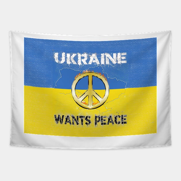 Ukraine Wants Peace Stop the War Tapestry by PlanetMonkey