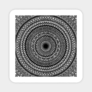 Black an white mandala art. Magnet