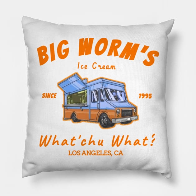 Big worm ice cream los angeles CA Pillow by Gilangdiska