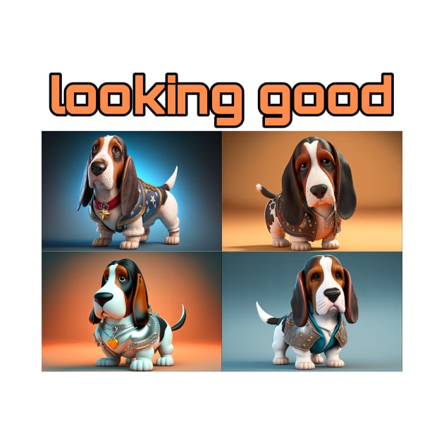 Basset Hound - Looking Good and dressed for success by TheArtfulAI