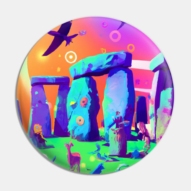 All the Animals Came to this Colorful Stonehenge Pin by Star Scrunch