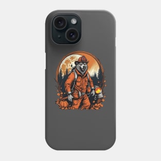 Werewolf fireman with full moon halloween design Phone Case