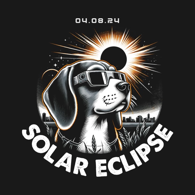 Beagle Eclipse Expedition: Stylish Tee Featuring Curious Beagle Companions by ArtByJenX