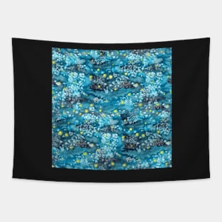 watercolor texture with fireflies Tapestry