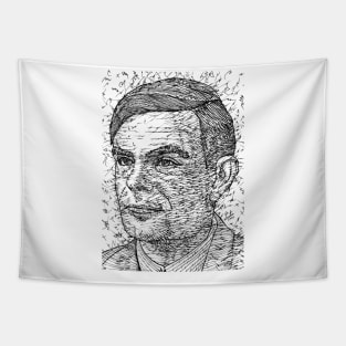 ALAN TURING ink portrait .1 Tapestry