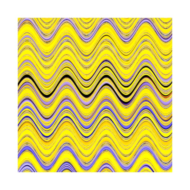 yellow purple blue wavy striped pattern by katerina-ez