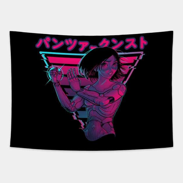 Panzer Kunst Cyborg Martial Arts Neon Shirt w/ Kanji Tapestry by kgullholmen