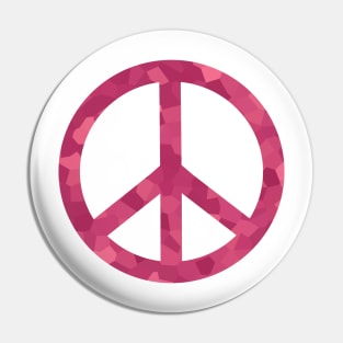 Peace Sign Raspberry Sorbet Pin