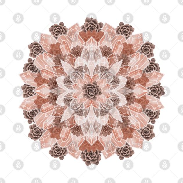 Crystals Succulents Mandala ORANGE by PrintablesPassions