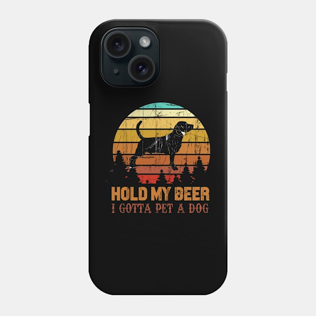 Holding My Beer I Gotta Pet This Beagle Phone Case by Walkowiakvandersteen