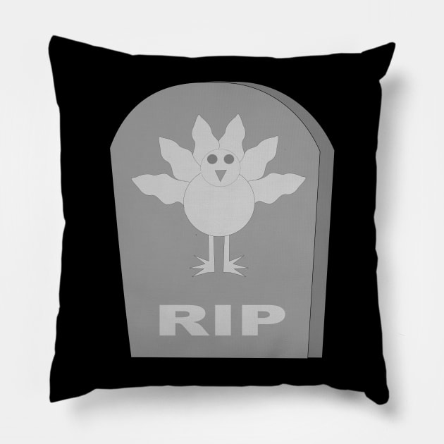 Dead Thanksgiving Turkey RIP Pillow by Krystal Raven