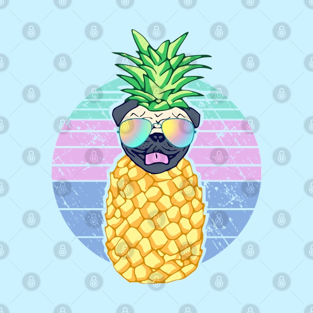 Aesthetic Pineapple Pug Doodle by FandomizedRose