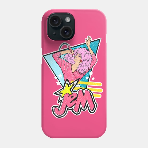 Jem 80s with logo weathered look Phone Case by Sketchy