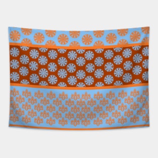 Japanese Geometric Classic Motif Patchwork Pattern Orange Tapestry