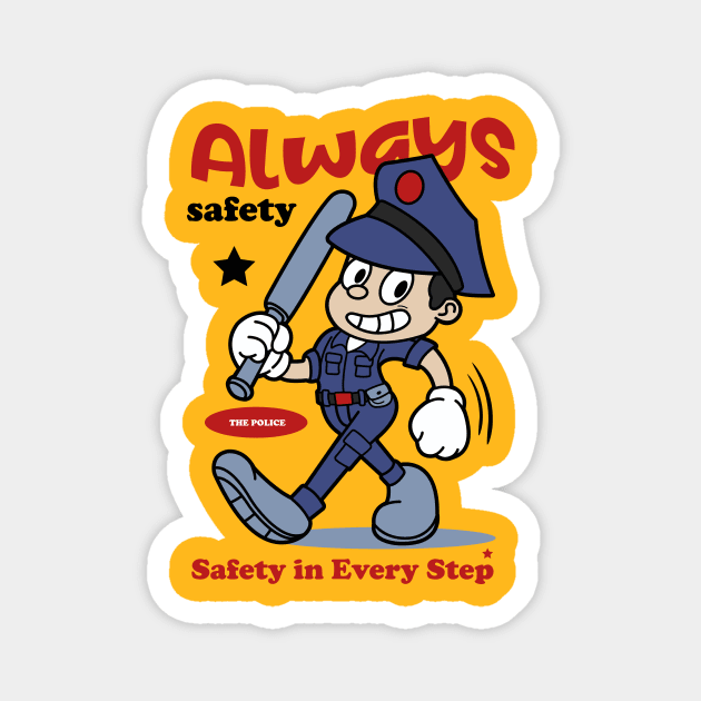 Cartoon Police Officer Magnet by Harrisaputra