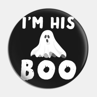 I'm His Boo Halloween Couples Gifts Pin