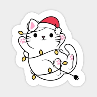 Cat with Christmas Garland Magnet