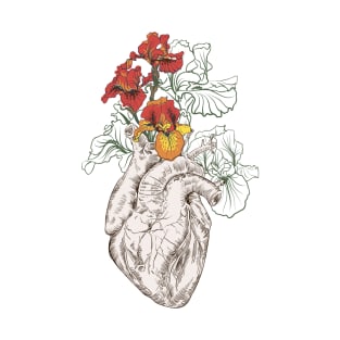 Human heart with flowers T-Shirt