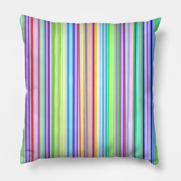 Colorful Stripe Pattern Pillow by Art by Deborah Camp