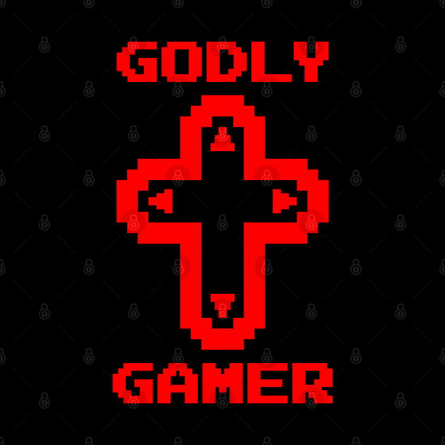 Godly Gamer (v7 - red) by TimespunThreads