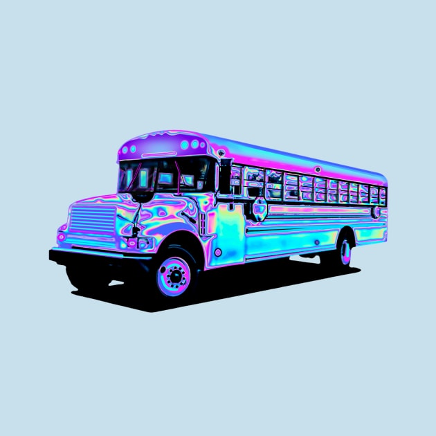 Holographic Purple School Bus by dinaaaaaah