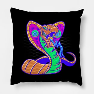 Neon Orange Cobra Pillow