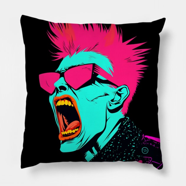 Punk Attitude ! Pillow by So Red The Poppy