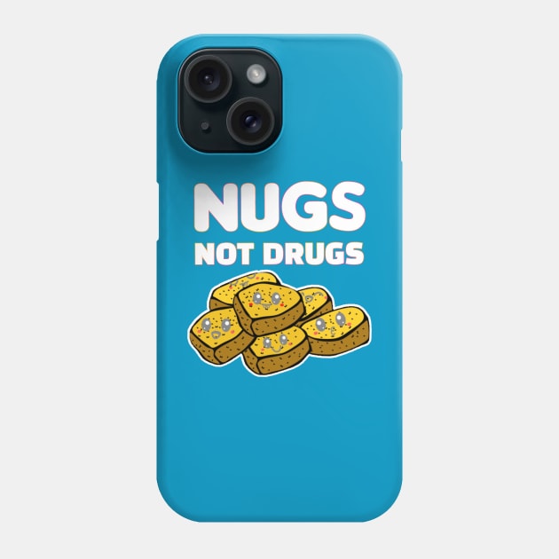 Nugs Not Drugs Black Yellow Illustrated Nuggets Kawaii Face Phone Case by aspinBreedCo2