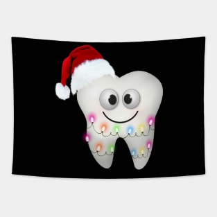 Dental Christmas Funny Dental Hygienist Santa Hat Tapestry