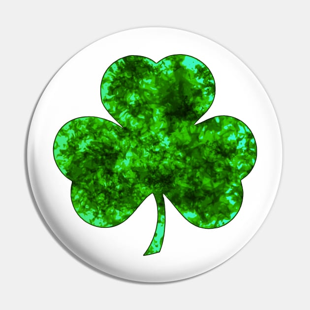 St Patricks Day Shamrock - Neon Green Pin by Invisible Jaguar Designs