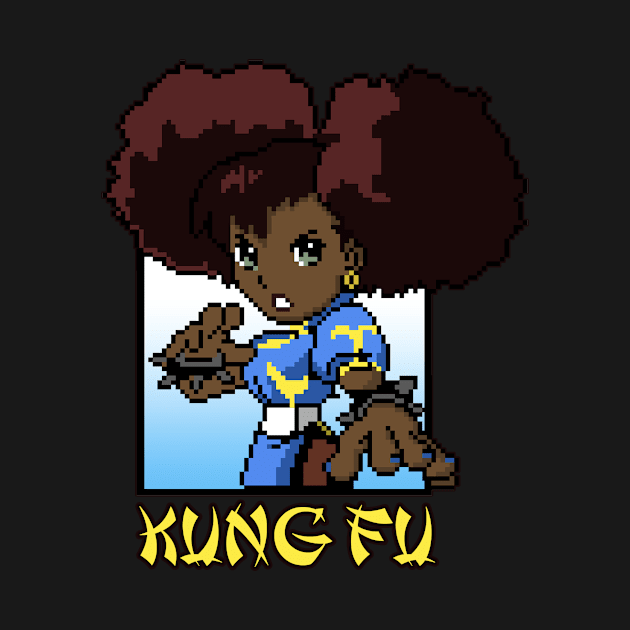 Kawaii Afro Kung Fu Girl by MonkeyLogick