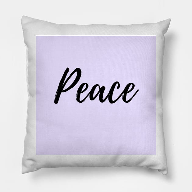 Peace - My word of the year - Purple background Pillow by ActionFocus