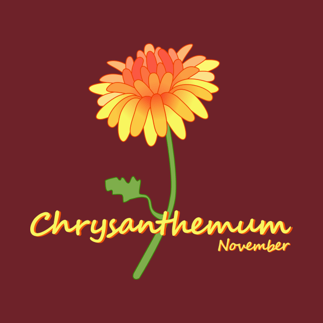 November Birth Month Flower, Chrysanthemum by D2ARTM