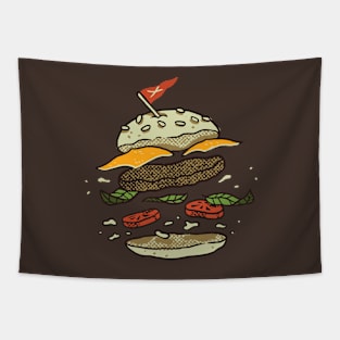 Explosion Burger Tapestry