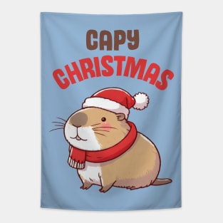 Capy Christmas Cute Capybara Tapestry