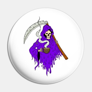 drinking coffe grim reaper time Pin