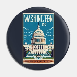 A Vintage Travel Art of Washington DC - US Pin