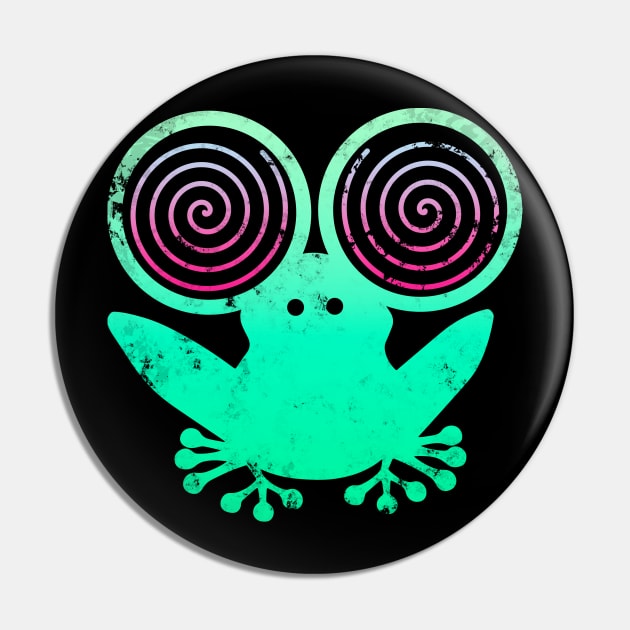 Hypnotic Abstract Frog - Green Pin by Scailaret