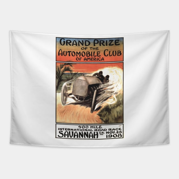 1908 Savannah Georgia International Road Race Poster Art Tapestry by Naves